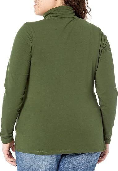 Green Turtleneck Long Sleeve Top image 4